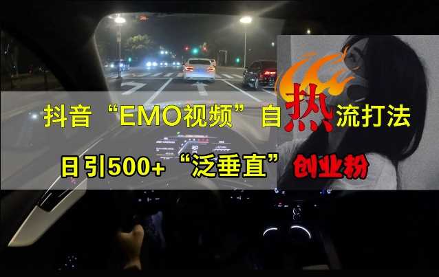 抖音EMO视频自热打法，日引500+“泛垂直”创业粉-小栈创课网