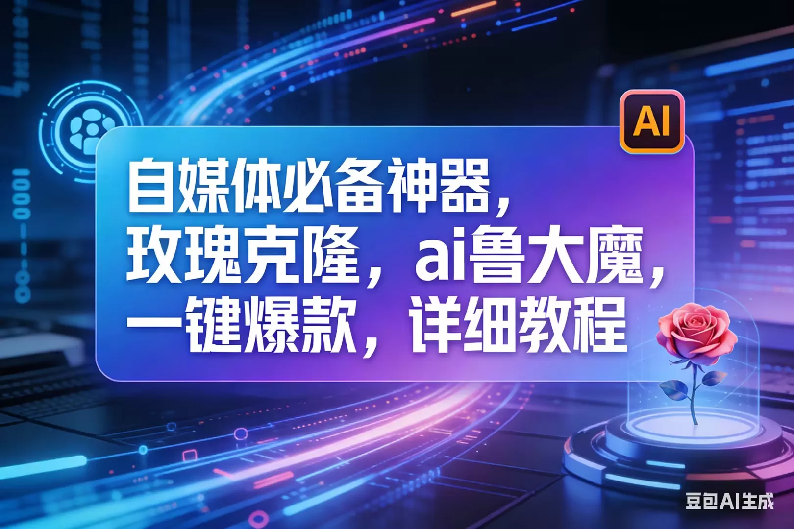 （17721期）玫瑰克隆工具，ai鲁大魔，自媒体必备神器，一键爆款，详细教程。-小栈创课网