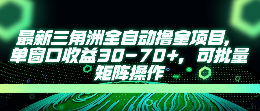 (14191期)最新三角洲全自动撸金项目,单窗口收益30-70+,可批量矩阵操作-小栈创课网