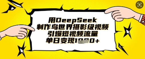 用DeepSeek制作鸟世界摄影级视频，引爆短视频流量，单日变现1k-小栈创课网
