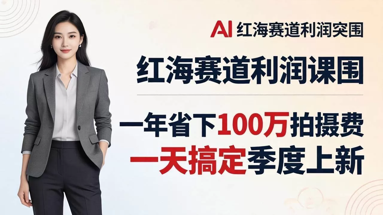 （17884期）服装老板AI模特图课：一年省下100万拍摄费，一天搞定季度上新，红海赛道利润突围-小栈创课网