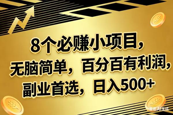 (17793期)10个必赚的小项目,百分百有利润,无脑简单,副业首选,日入300+-小栈创课网