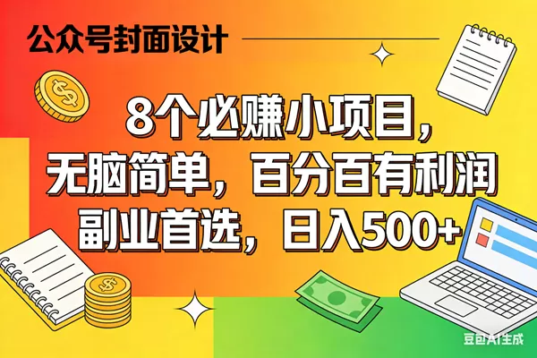 （17911期）8个必赚米的小项目，百分百有利润，无脑简单，副业首选，日入500+-小栈创课网