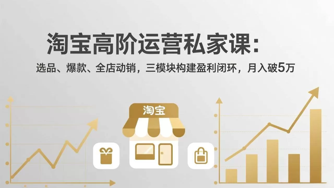 淘宝高阶运营课：选品爆款动销闭环，月入5万（2026年4月更新）-小栈创课网