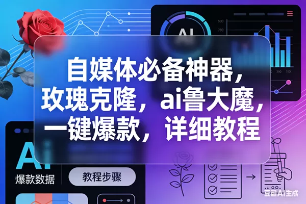 （17766期）玫瑰克隆，ai鲁大魔工具，自媒体必备神器，一键爆款，详细教程。-小栈创课网