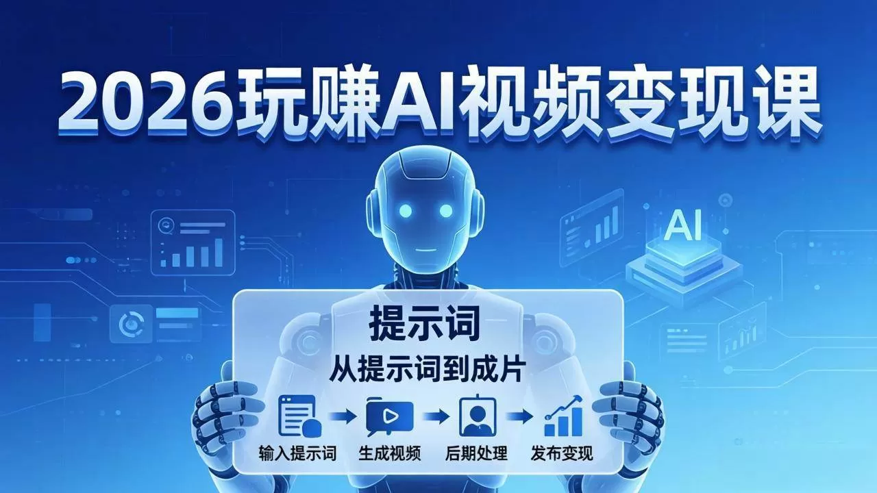(17827期)2026玩赚AI视频变现课:掌握 AI 视频全流程技能,从提示词到成片高效产出-小栈创课网