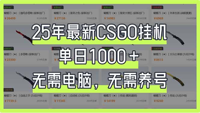 (14178期)25年最新CSGO挂机系统,单日1000+,无需电脑,无需养号,0基础可上手-小栈创课网