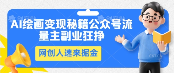 AI绘画变现秘籍：公众号流量主副业狂挣，网创人速来掘金-小栈创课网