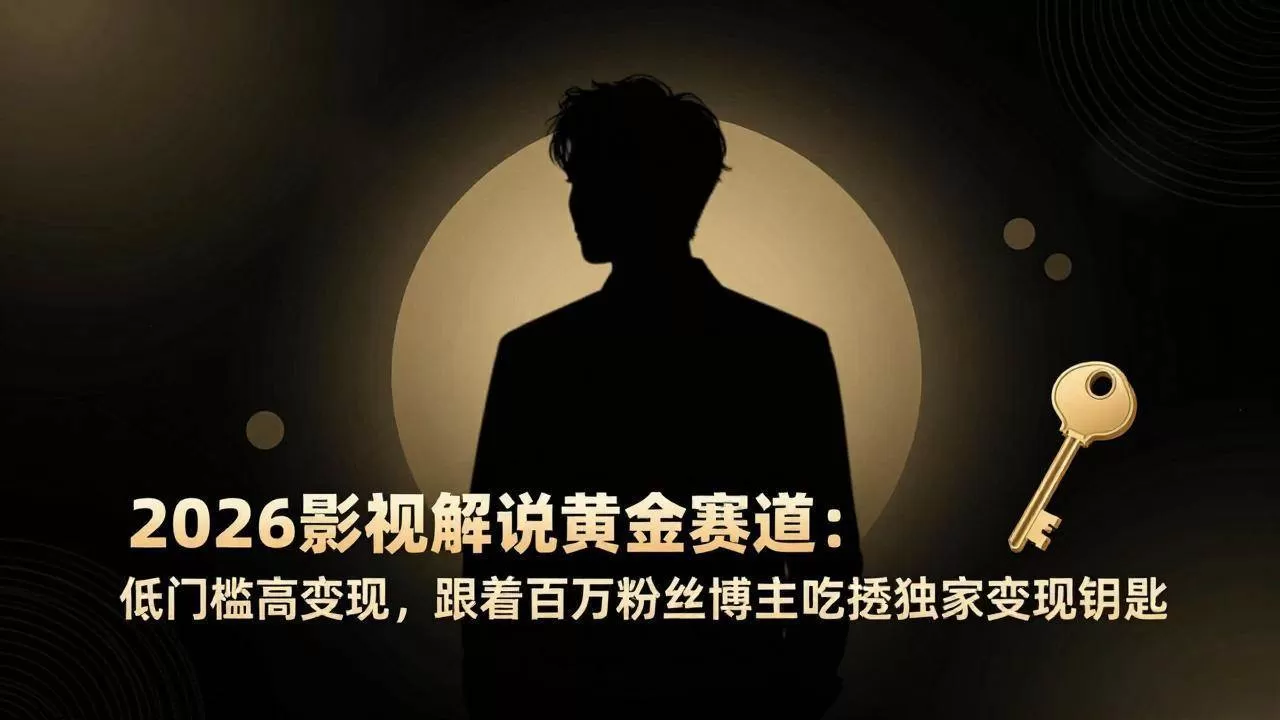 （17721期）2026影视解说黄金赛道：低门槛高变现，跟着百万粉丝博主吃透独家变现钥匙-小栈创课网