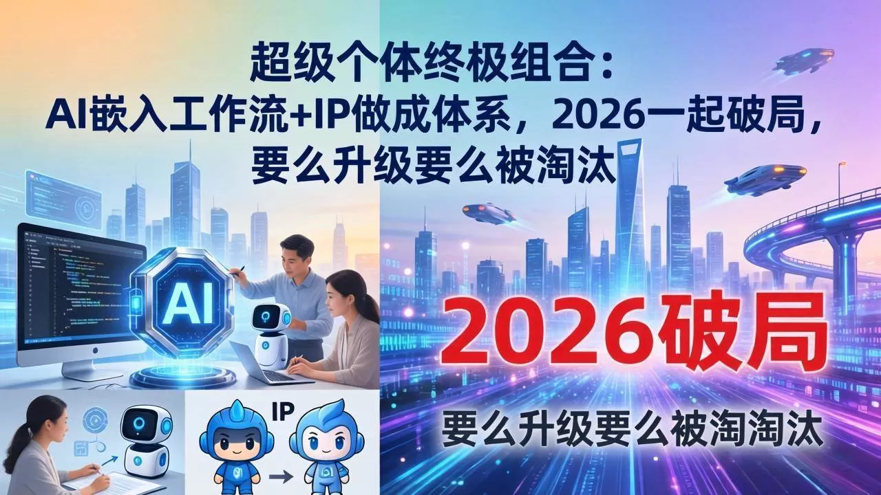 （17808期）超级个体终极组合-更新：AI嵌入工作流+IP做成体系，2026一起破局，要么升级要么被淘汰-小栈创课网