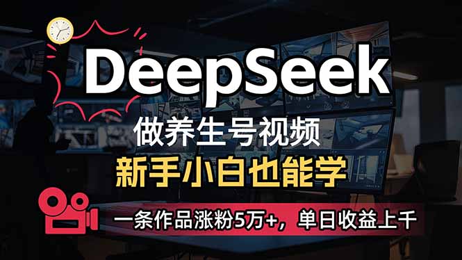 （14199期）小白用DeepSeek做养生号，一条作品涨粉5万+，单日收益上千-小栈创课网