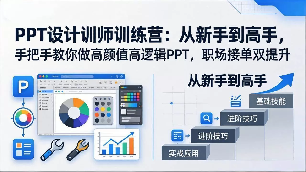(17886期)PPT设计训师训练营:从新手到高手,手把手教你做高颜值高逻辑PPT,职场接单双提升-小栈创课网